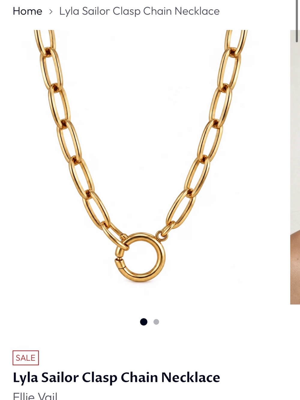Lyla Gold Sailor Clasp Chain Necklace